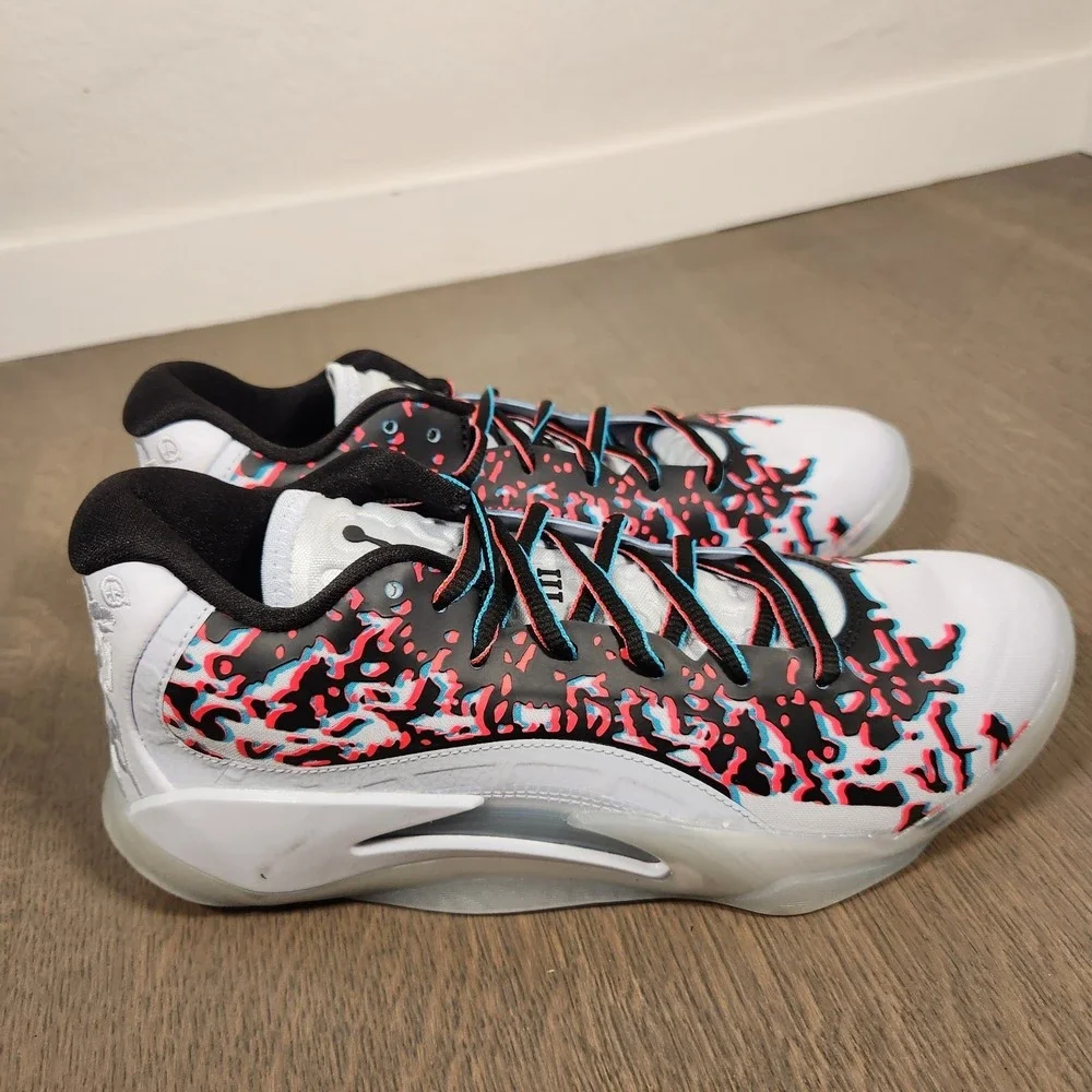 6.5Y Jordan Zion 3 GS Shock World White Black Blue Red FZ4792-060 6.5 8 Women